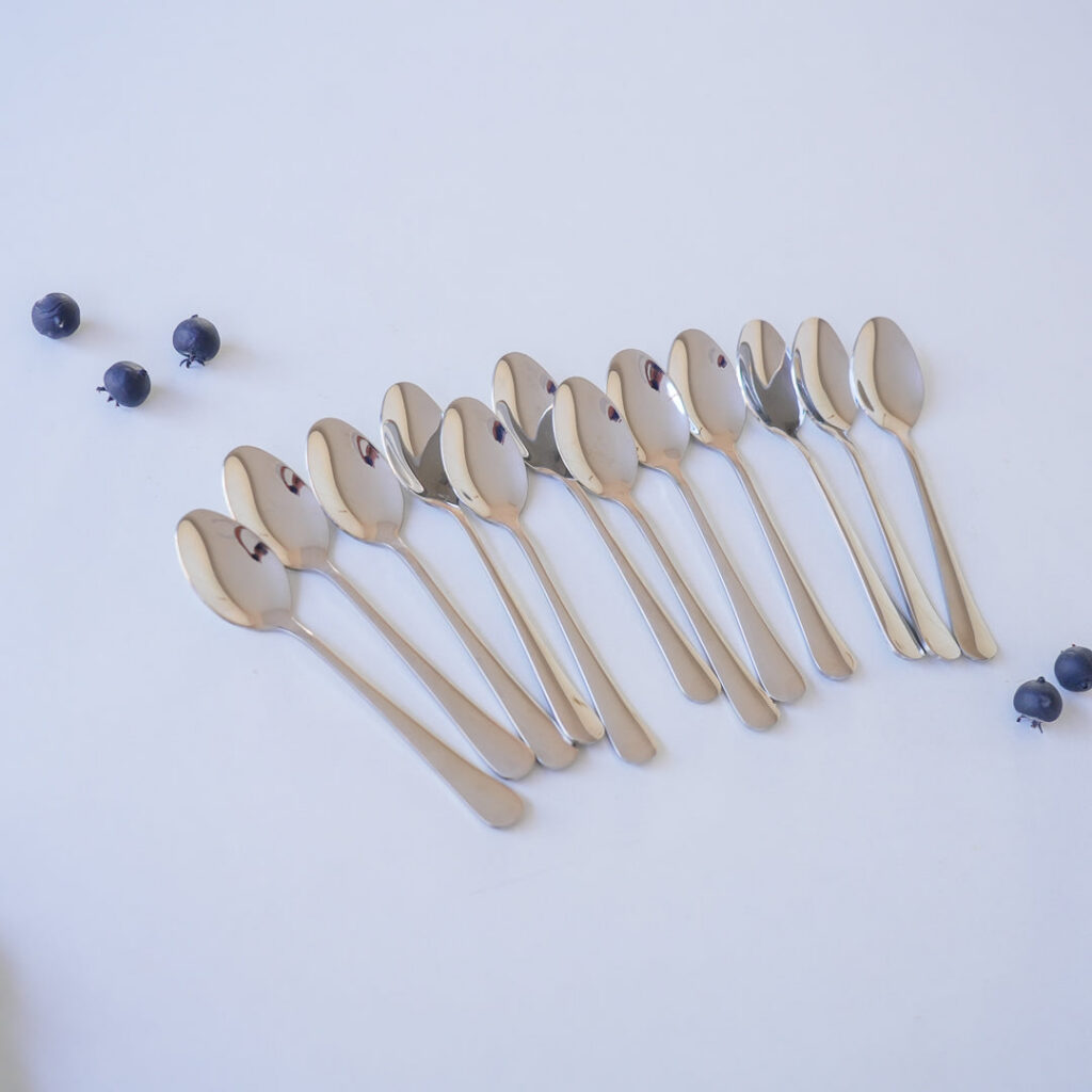 Dinner Spoons  – Set of 6 / 12 | Silver & Gold | 304 Stainless Steel