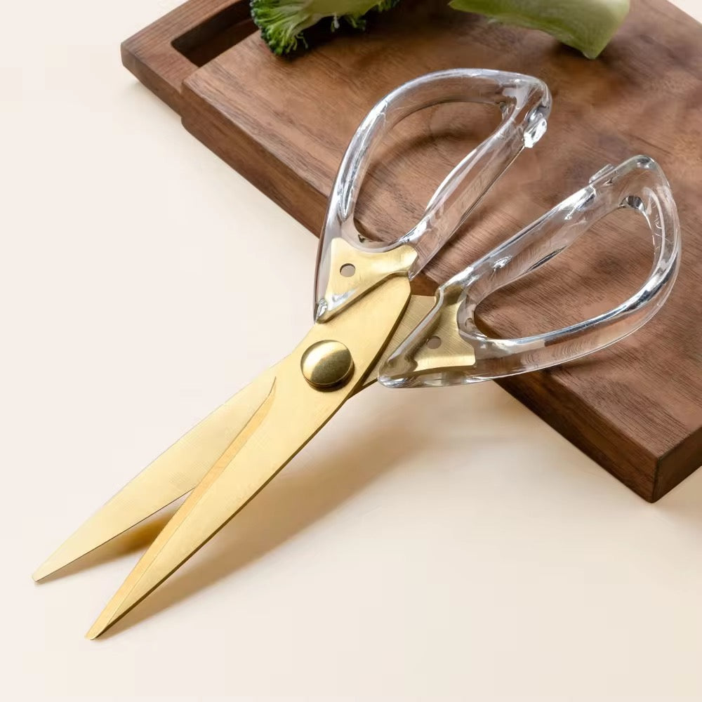 Gold Scissors with Acrylic Handle - Stainless Steel - Image 4
