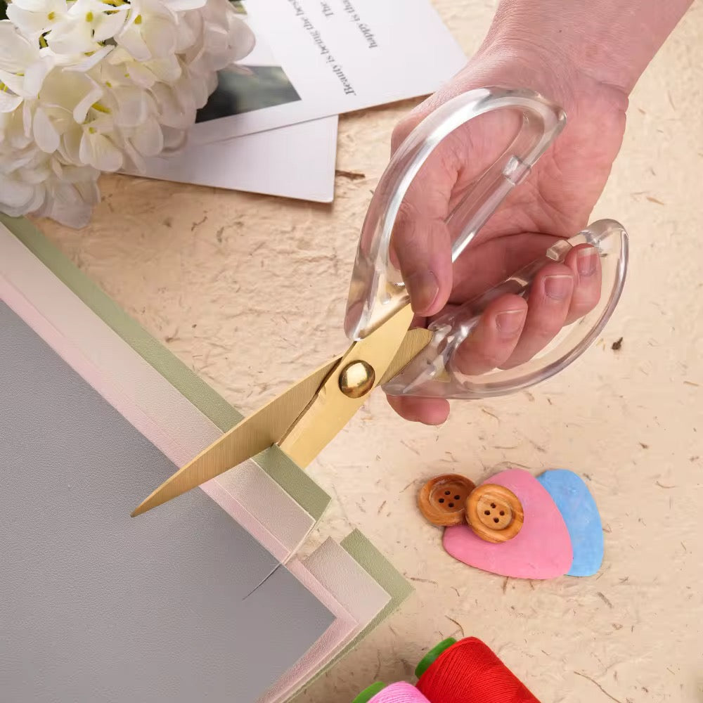 Gold Scissors with Acrylic Handle - Stainless Steel - Image 3
