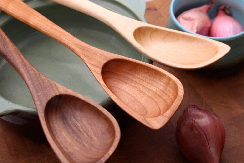Hybrid wooden roux spoon spatula spoon hand made from Walnut, Cherry, or Maple wood
