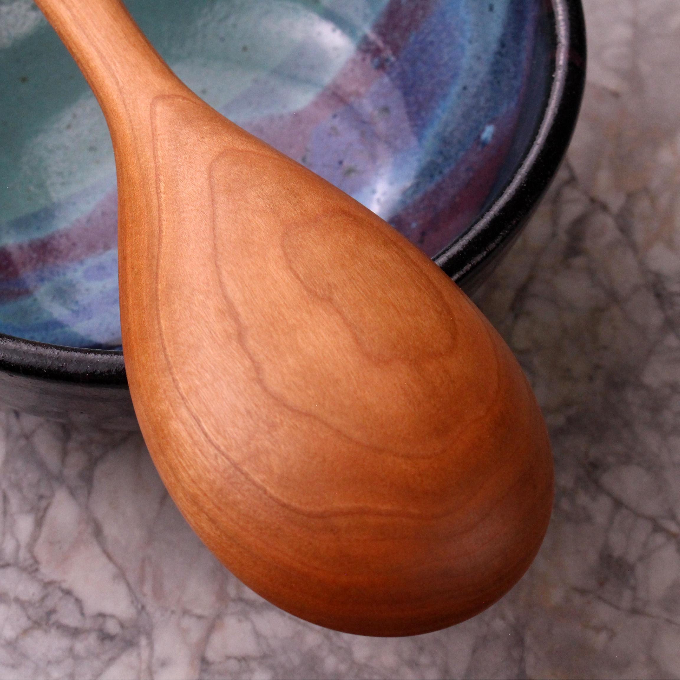 Handmade heirloom quality wooden stirring and mixing spoon hand hand - carved from Cherry wood, Maple wood, and Walnut wood. - Image 5