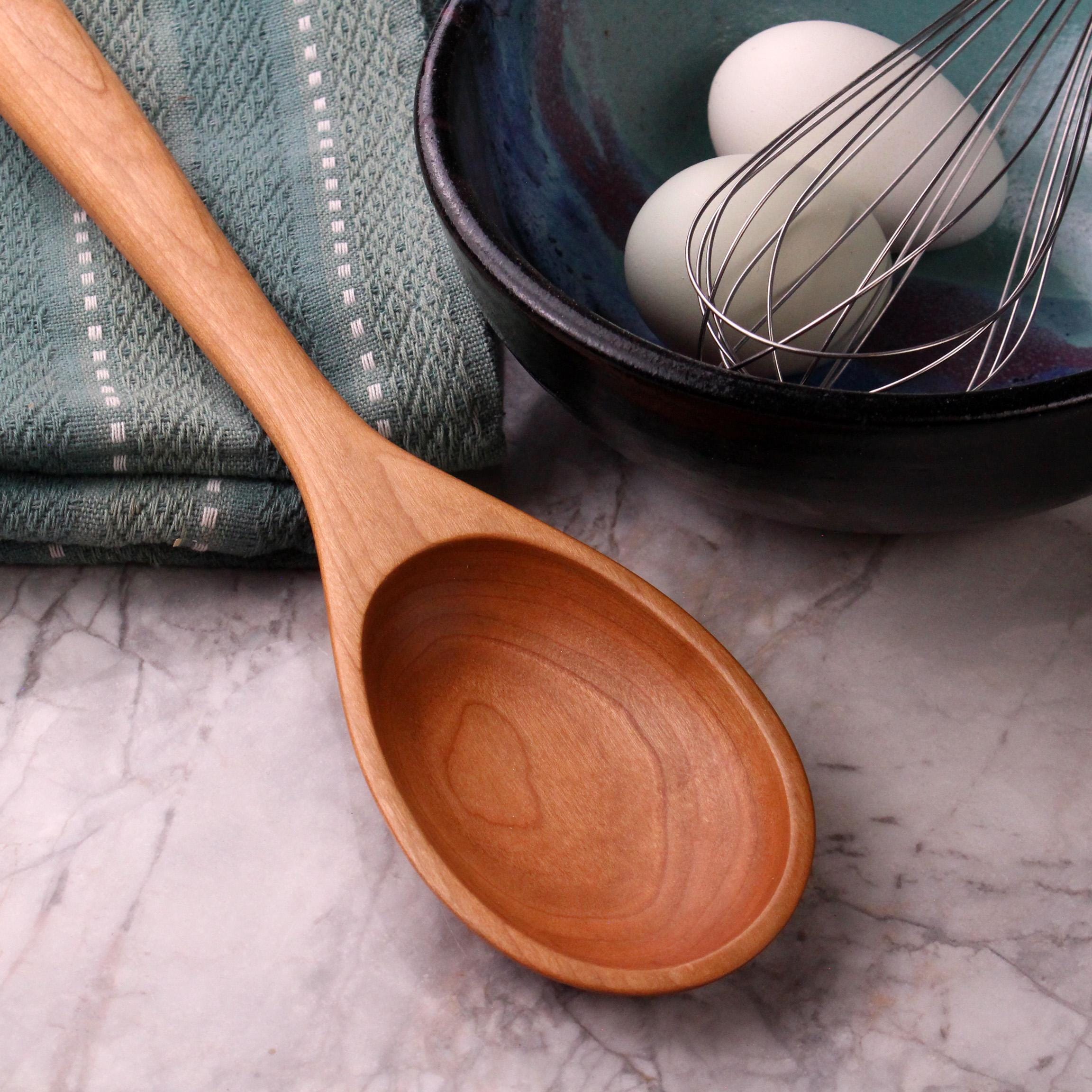 Handmade heirloom quality wooden stirring and mixing spoon hand hand - carved from Cherry wood, Maple wood, and Walnut wood. - Image 6