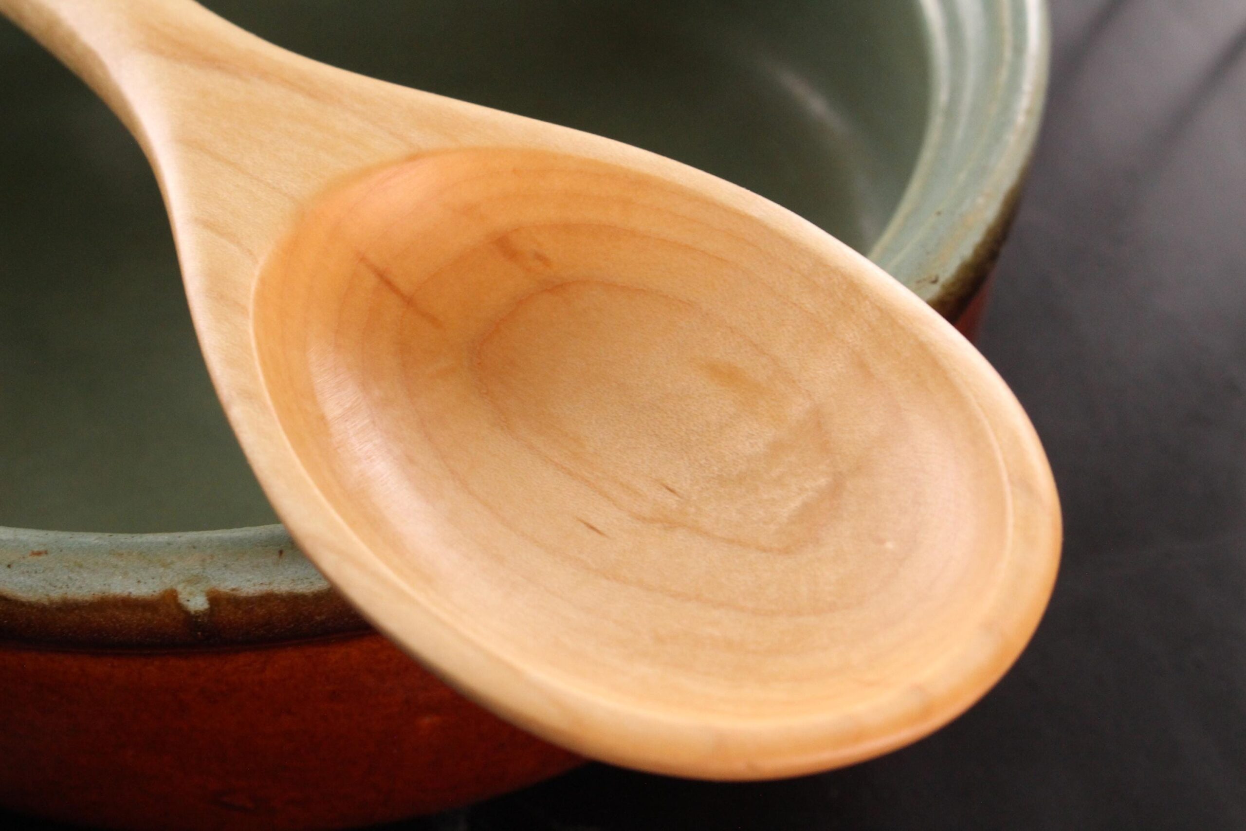 Handmade heirloom quality wooden stirring and mixing spoon hand hand - carved from Cherry wood, Maple wood, and Walnut wood. - Image 9