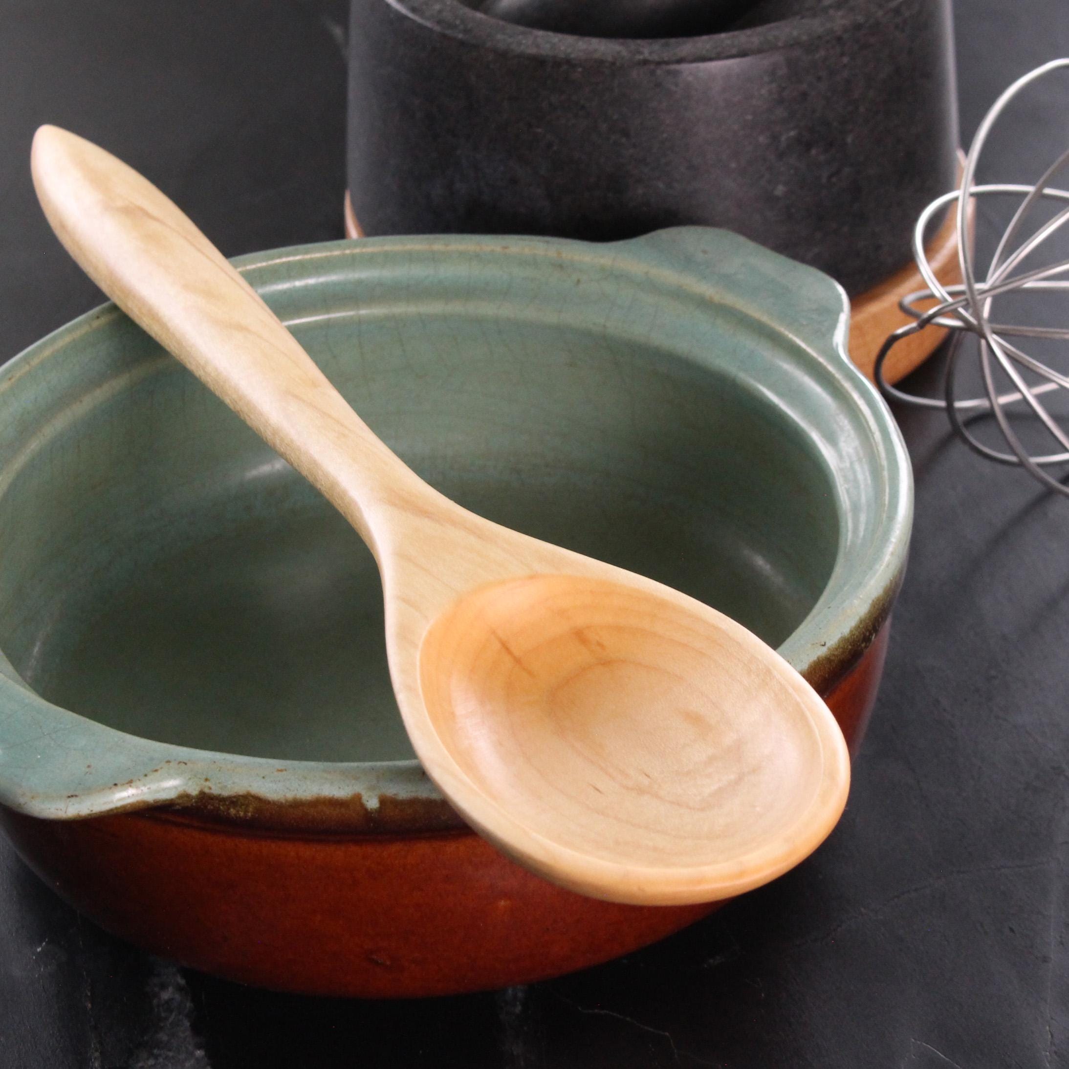 Handmade heirloom quality wooden stirring and mixing spoon hand hand - carved from Cherry wood, Maple wood, and Walnut wood. - Image 8